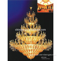 Particular design fan-shaped gold crystal chandelier for hotel supply